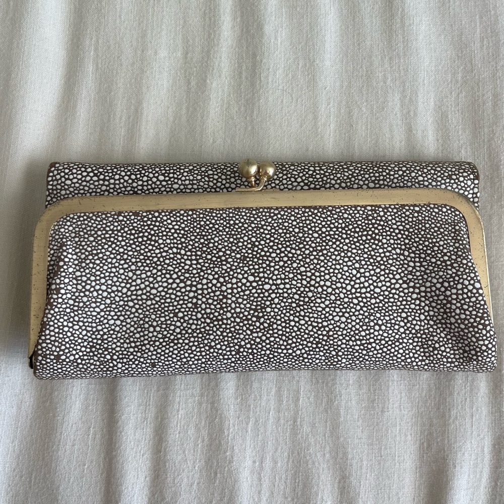 Hobo “Rachel” Wallet in sting ray print with hot pink inside